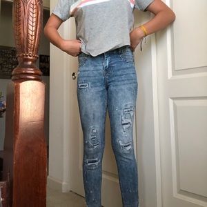 Ripped dark wash jeans